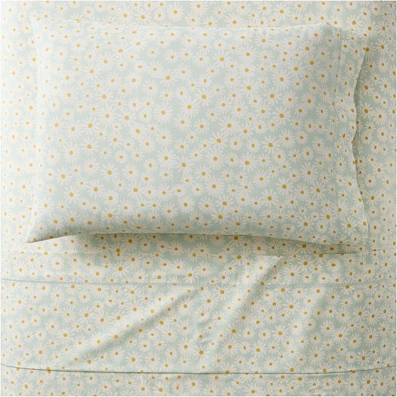 Daisy Sheet Set, Pale Aqua, Queen | West Elm (US)