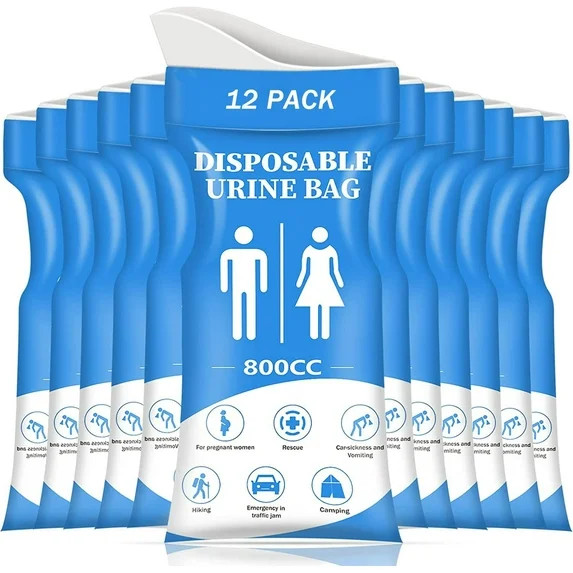 Disposable Urine Bag, 12/24 PCS Pee Bags for Travel for Women/Men, 800ML Emergency Portable Urina... | Walmart (US)