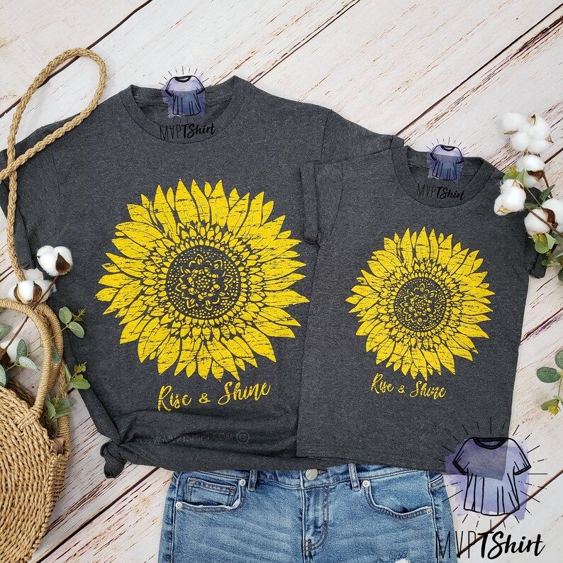 Sunflower Shirt, Botanical Shirt, Sunflower Birthday, Autumn Shirt, Mommy and Me Outfit , Vintage... | Etsy (US)