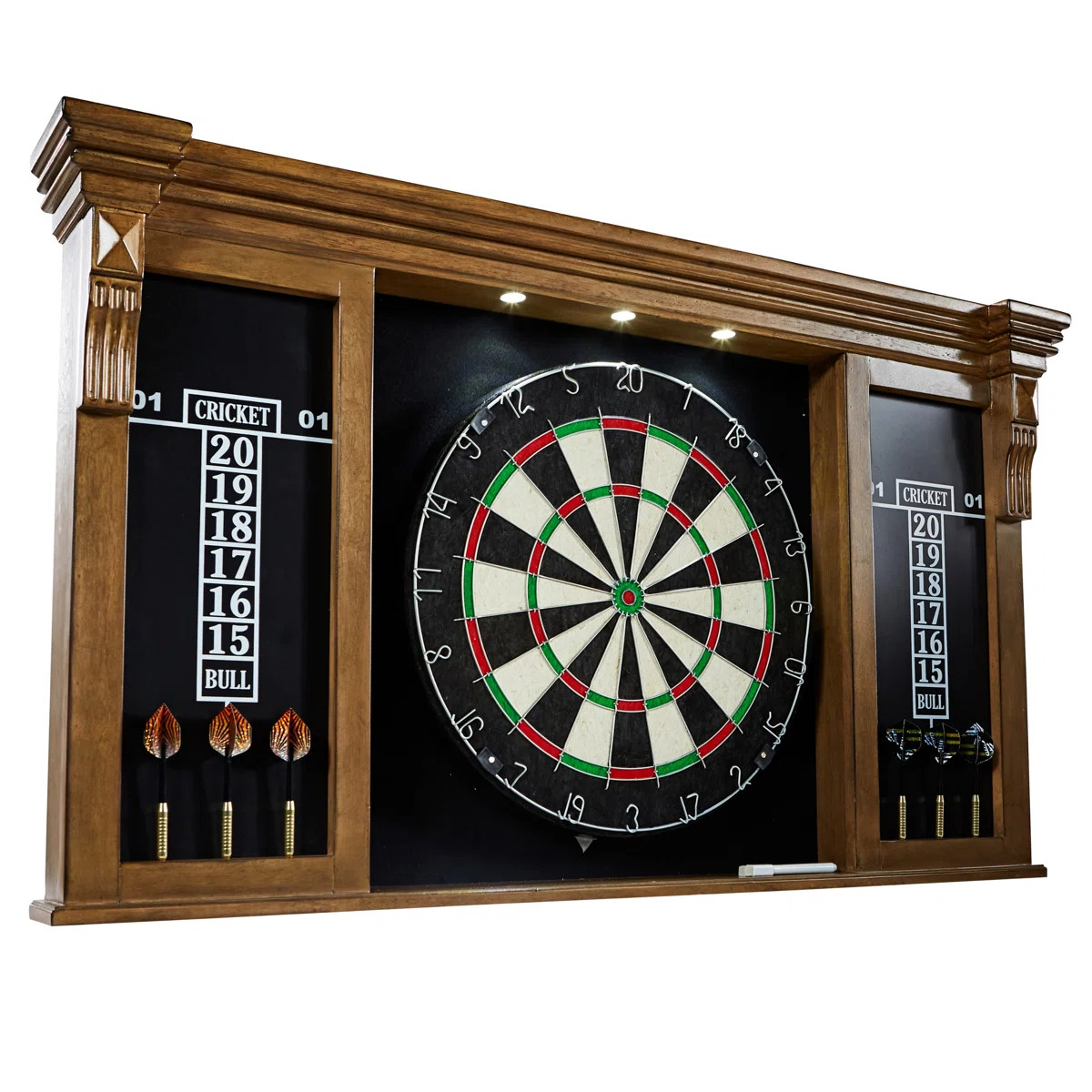 Woodhaven Premium Bristle Dartboard and Cabinet Set with Darts | Wayfair North America
