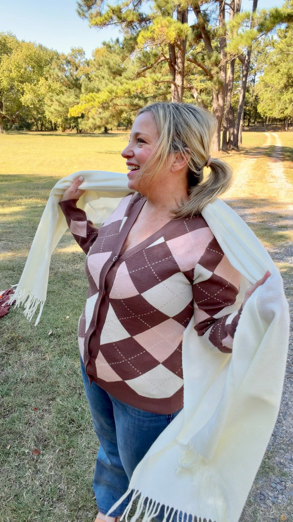 I’m in a medium in this Preppy argyle sweater!  

#LTKSeasonal #LTKPetite #LTKOver40