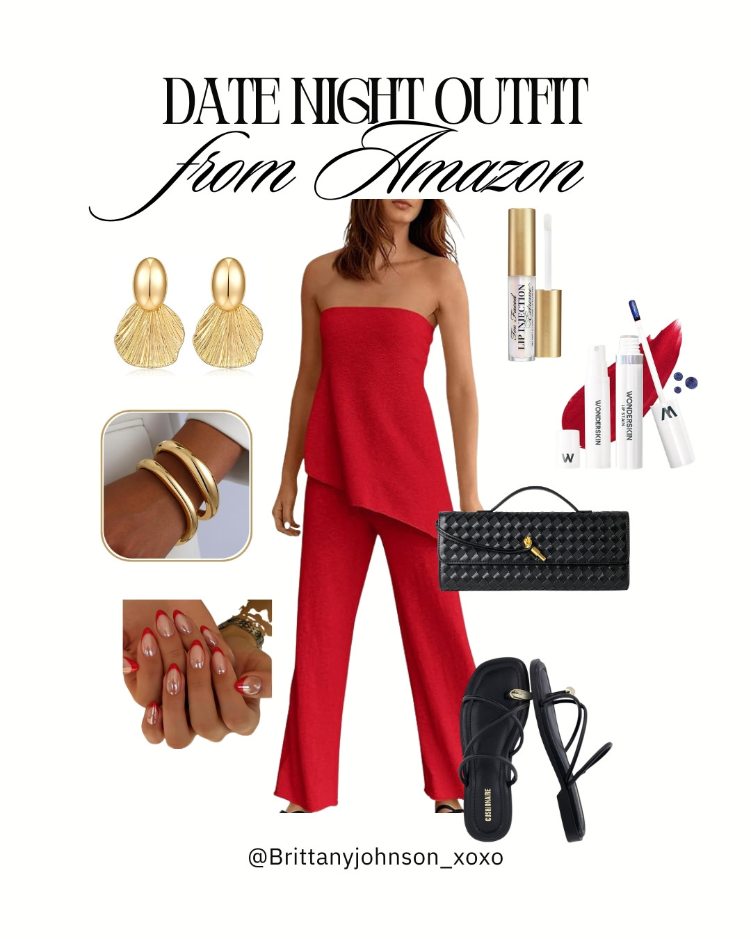 Date night look from Amazon ❤️ This red set is so good for dinner, vacation, or a summer night out! Pair it with gold accessories, black sandals, and a bold lip + you’re ready to go! 

 #LTKootd #LTKSeasonal #LTKSaleAlert