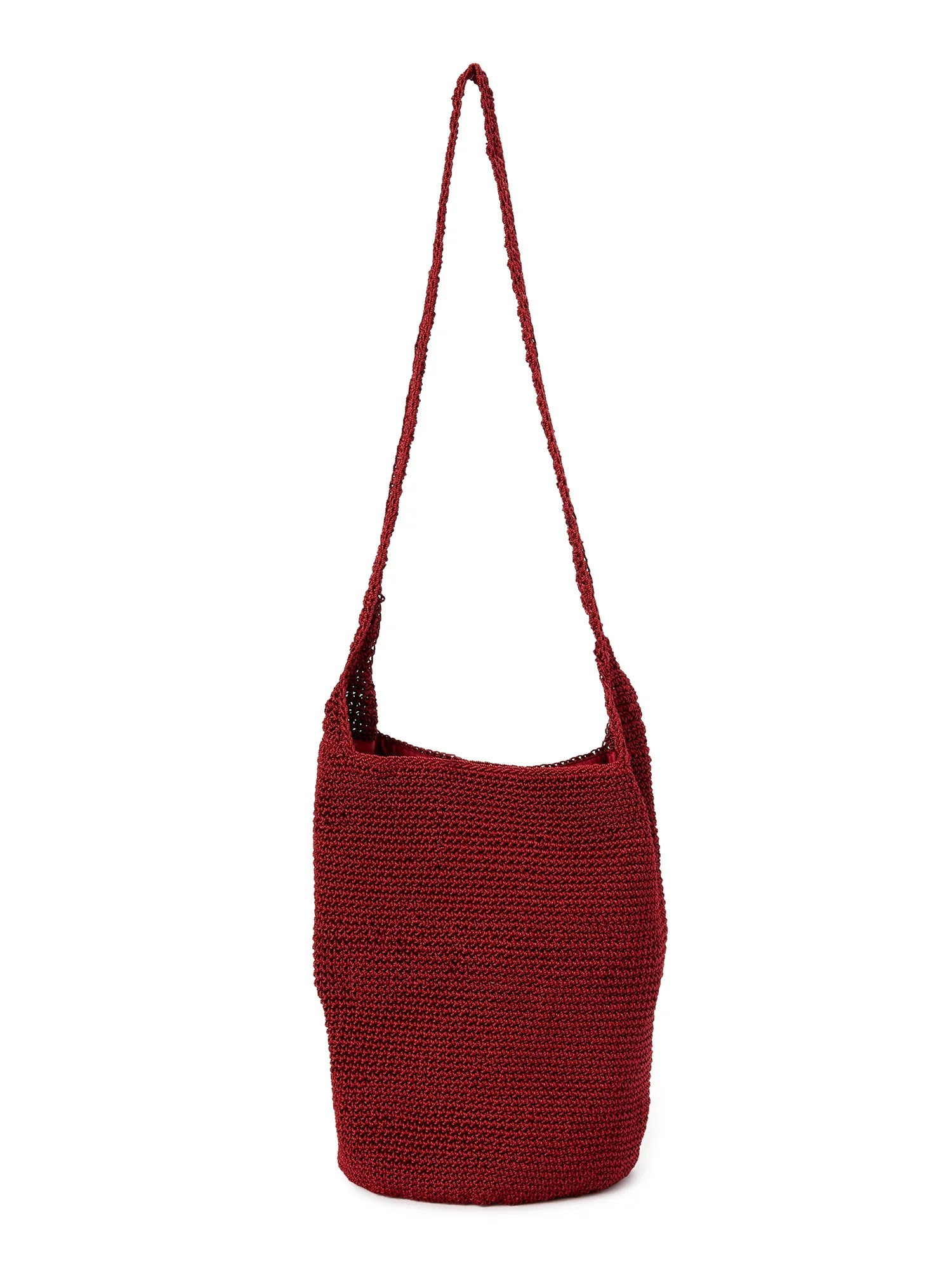 No Boundaries Women's Adult Crochet Hobo Bag Rusty Brick | Walmart (US)