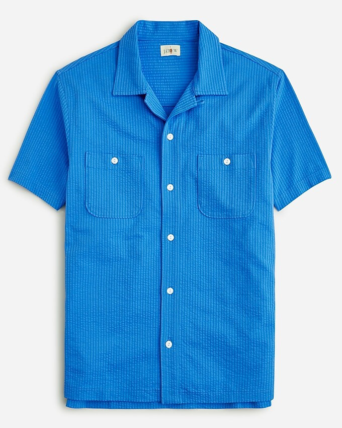 Knit seersucker camp-collar shirt | J. Crew US