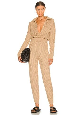 L'Academie Elowen Jumpsuit in Taupe from Revolve.com | Revolve Clothing (Global)