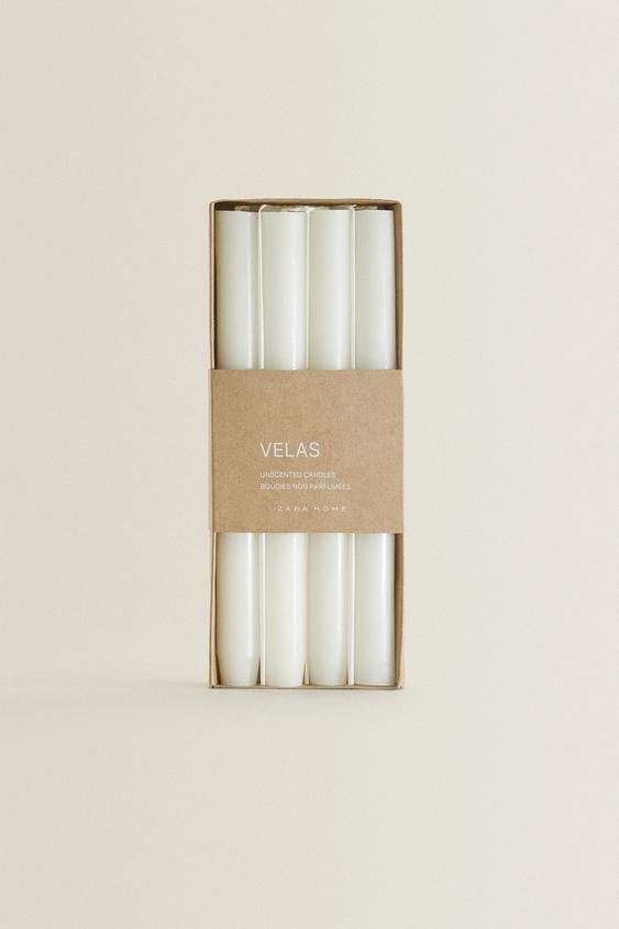 SET OF DECORATIVE CYLINDRICAL LONG TAPER CANDLES (SET OF 4) | Zara US