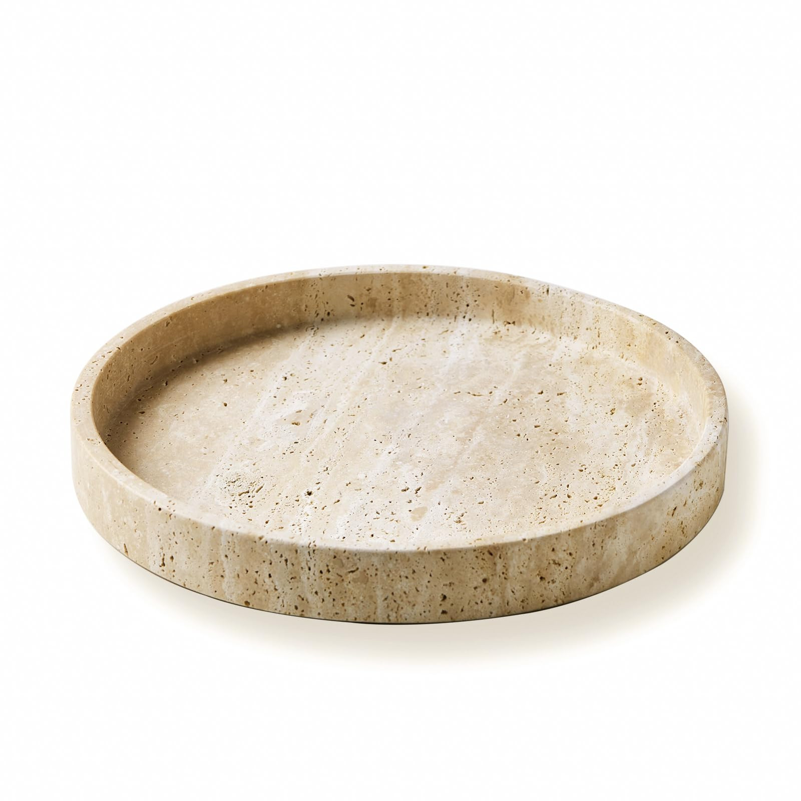 Natural Travertine Marble Vanity Tray for Bathroom,Kitchen, Dresser, Counter, Home Decor Round St... | Amazon (US)