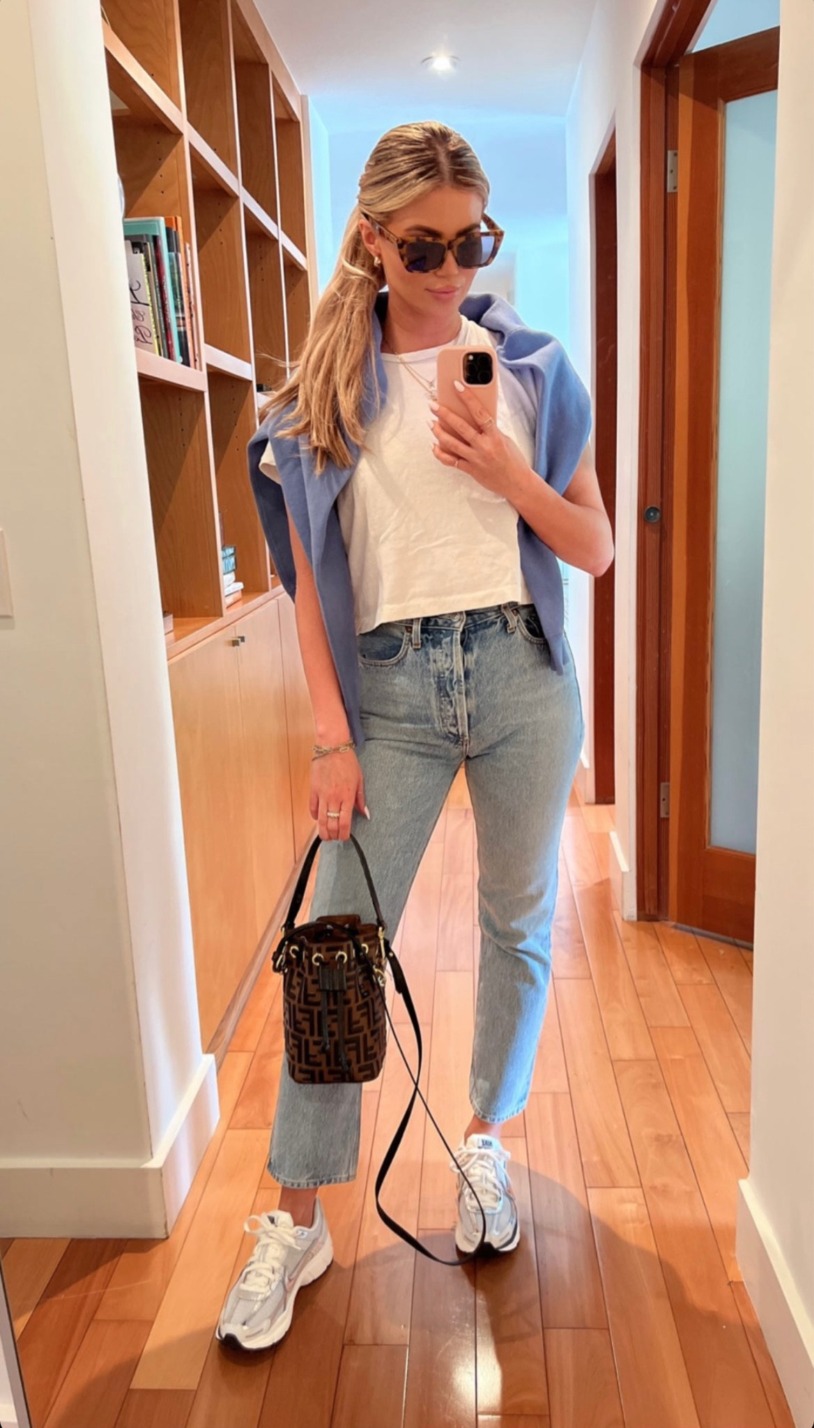 Running errands look ✔️ these jeans are truly my holy grail denim! Goes with every shoe type, super flattering on the booty. NOTHING fits me like these!!
Runs TTS wearing 26. 

#LTKFind #LTKstyletip #LTKshoecrush