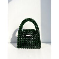 Crystal Green Beaded Bag, Sparkling Handbag, Shining Bag, Crystal Clutch Women Bead Beaded Bead Handmade Bags | Etsy (US)