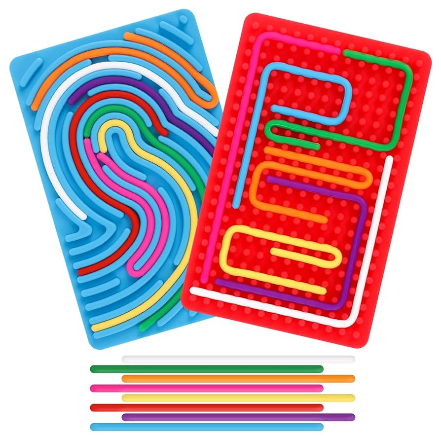 2pcs Sensory Activity Board, Double-Sided Silicone Fidget Toys for Kids 3+ & Adults, Sensory Toys... | Amazon (US)