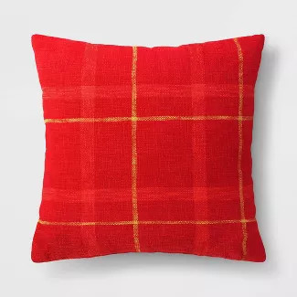 Oversized Plaid Square Christmas Throw Pillow - Threshold™ | Target
