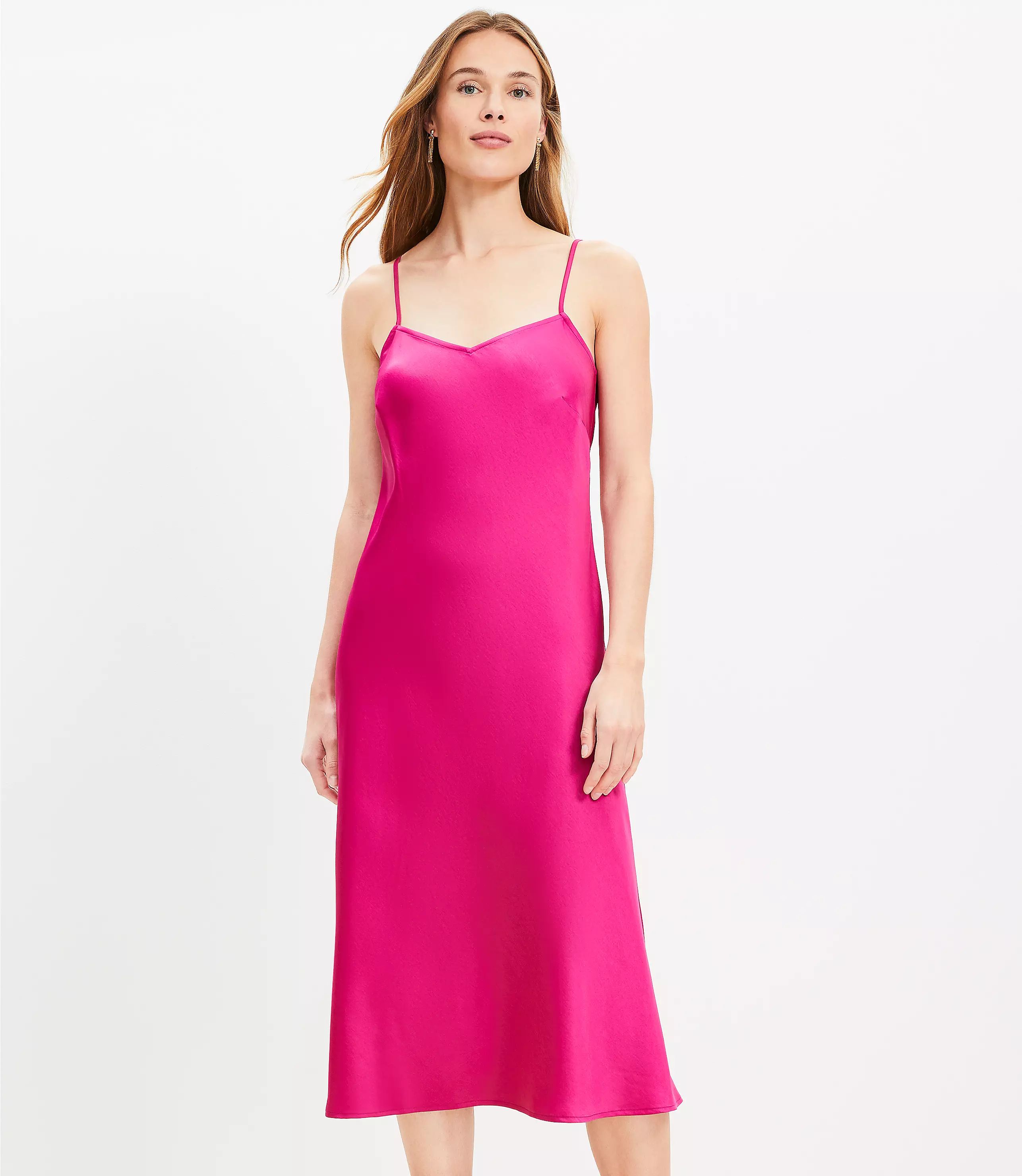 Bias Midi Slip Dress | LOFT