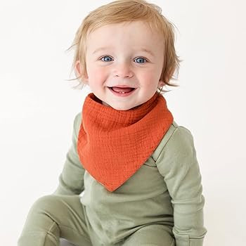 Konssy Muslin Baby Bibs 10 Pack Baby Bandana Drool Bibs 100% Cotton for Unisex Boys Girls, 10 Sol... | Amazon (US)
