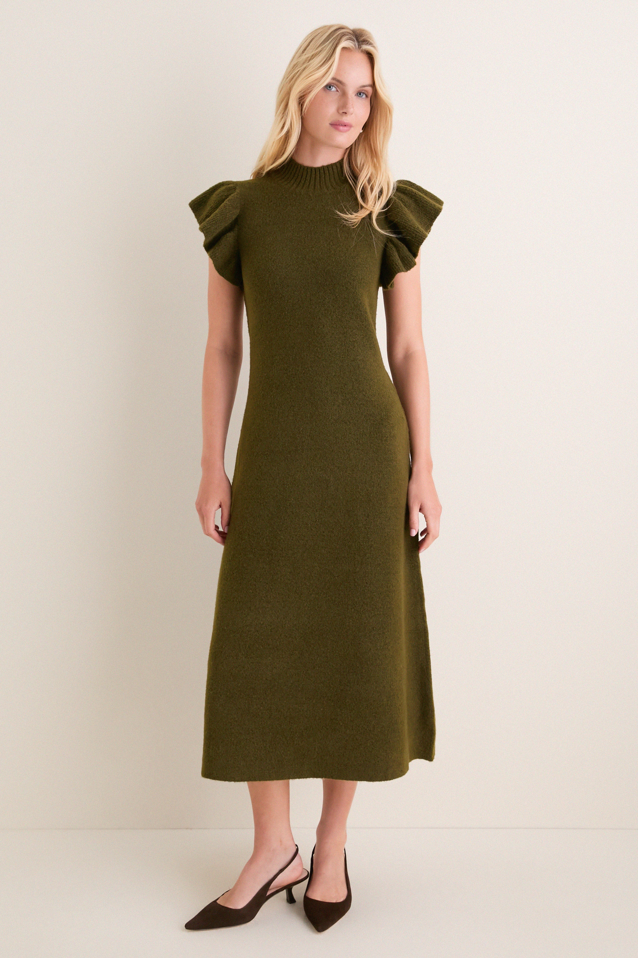 Olive Knit Martini Midi Dress | Tuckernuck (US)