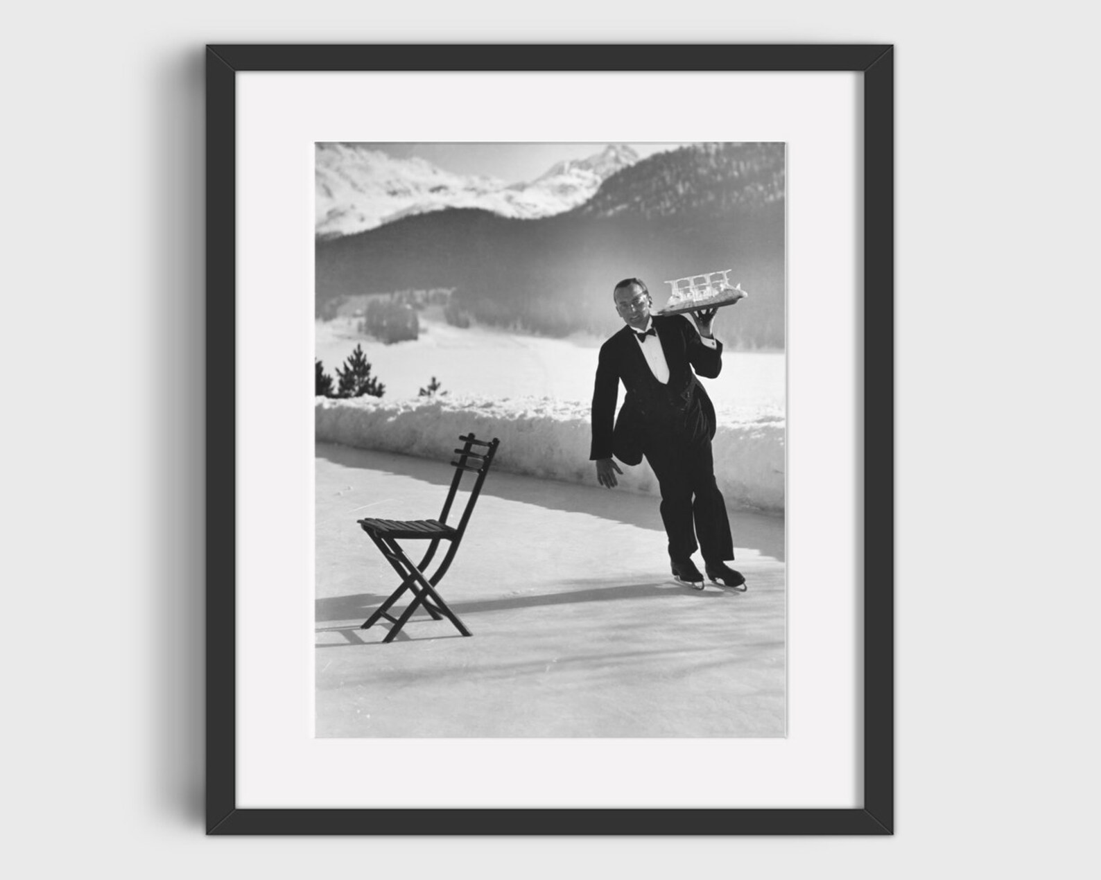 Vintage ICE SKATING WAITER Photo Print Vintage Ski Art, Ski Home Decor, Antique Ski, Ski Lodge Wa... | Etsy (US)