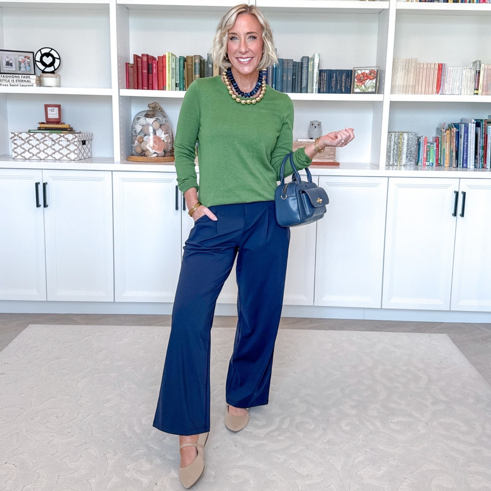 New Pants - from a favorite brand. ShiftReady Pleated Wide Leg Yoga-Work Pants - size XS, petite (needed S). 10 colors, 3 lengths. (“Dark Navy”). * Long-Sleeve Lightweight Crewneck Sweater - size small. 30+ colors.

#LTKSeasonal #LTKOver40 #LTKWorkwear