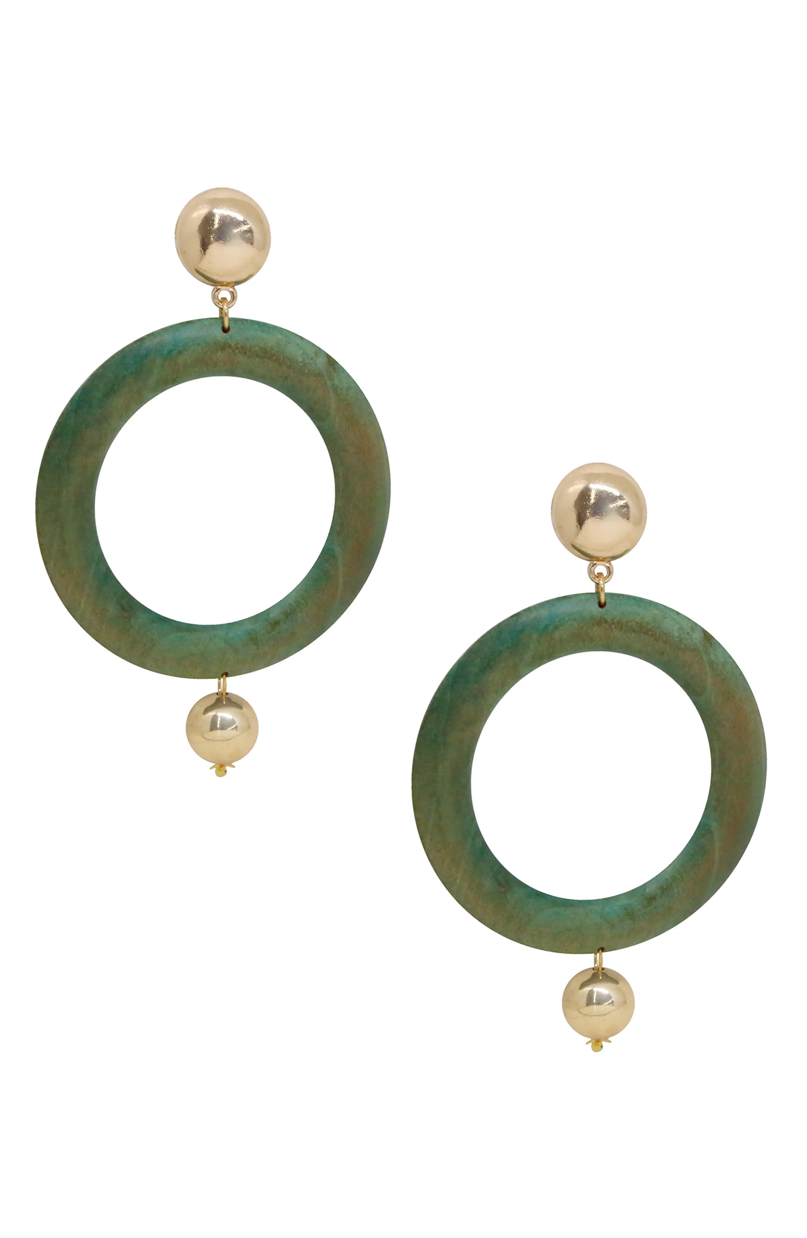 Women's Ettika Wood Hoop Earrings | Nordstrom
