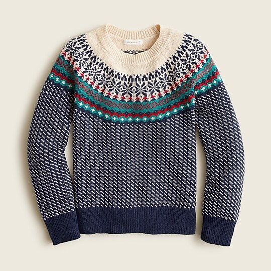 Kids' bird's-eye Fair Isle sweater | J. Crew US