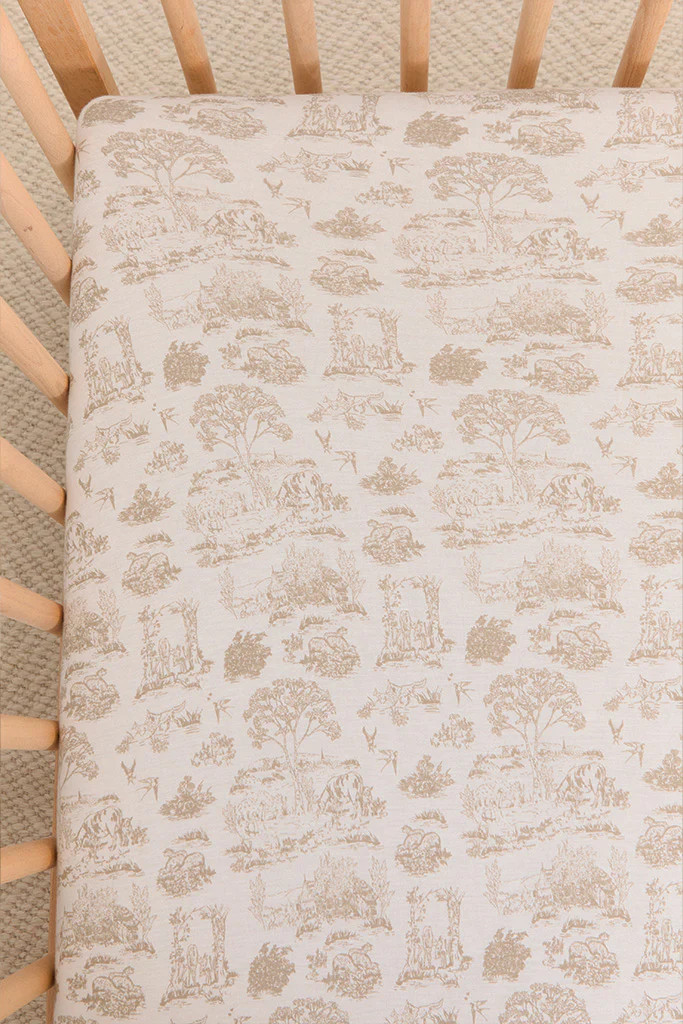 Ecru Toile Crib Sheet | Solly Baby