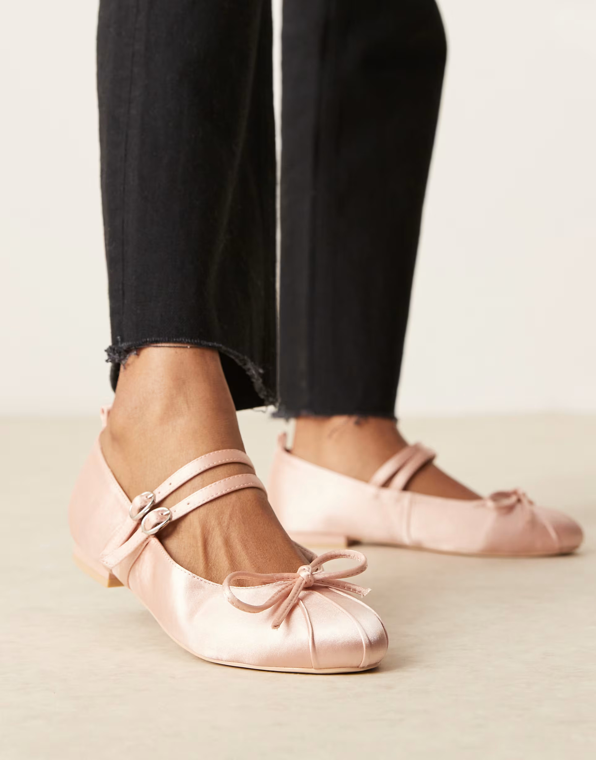 RAID Idol mary jane ballet flats in blush satin | ASOS | ASOS (Global)