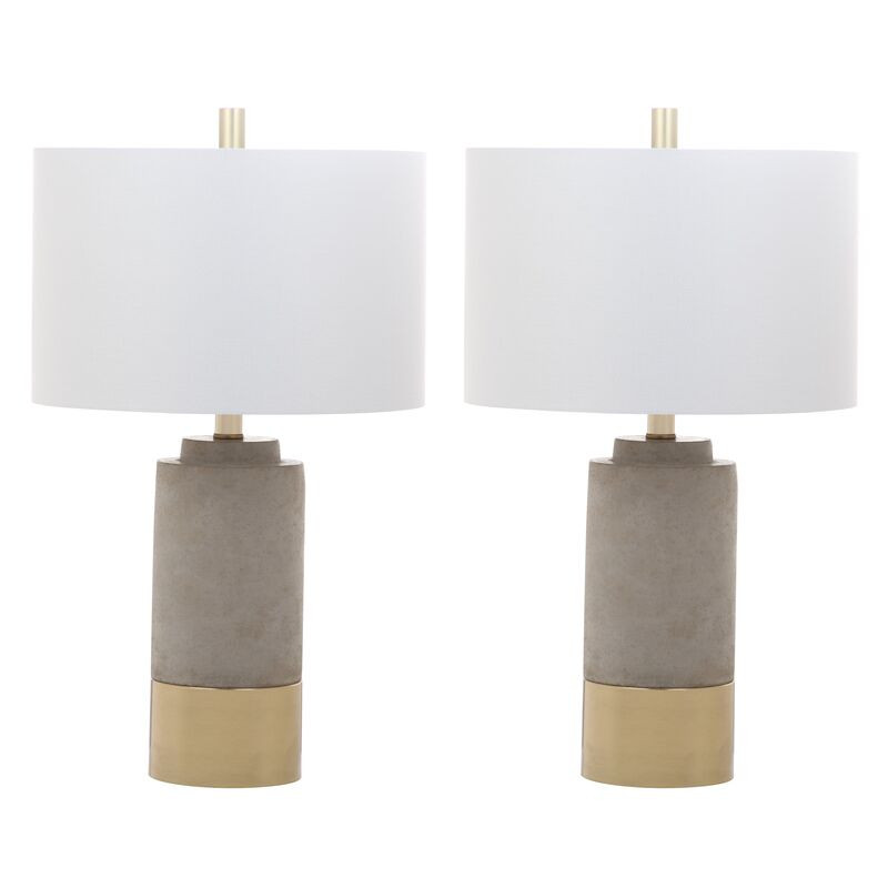 S/2 Welbon Table Lamps, Gray/Gold | One Kings Lane