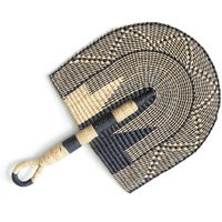 Bolga Fan - Casablanca African Handwoven Decorative in Natural & Dark Navy | Etsy (UK)