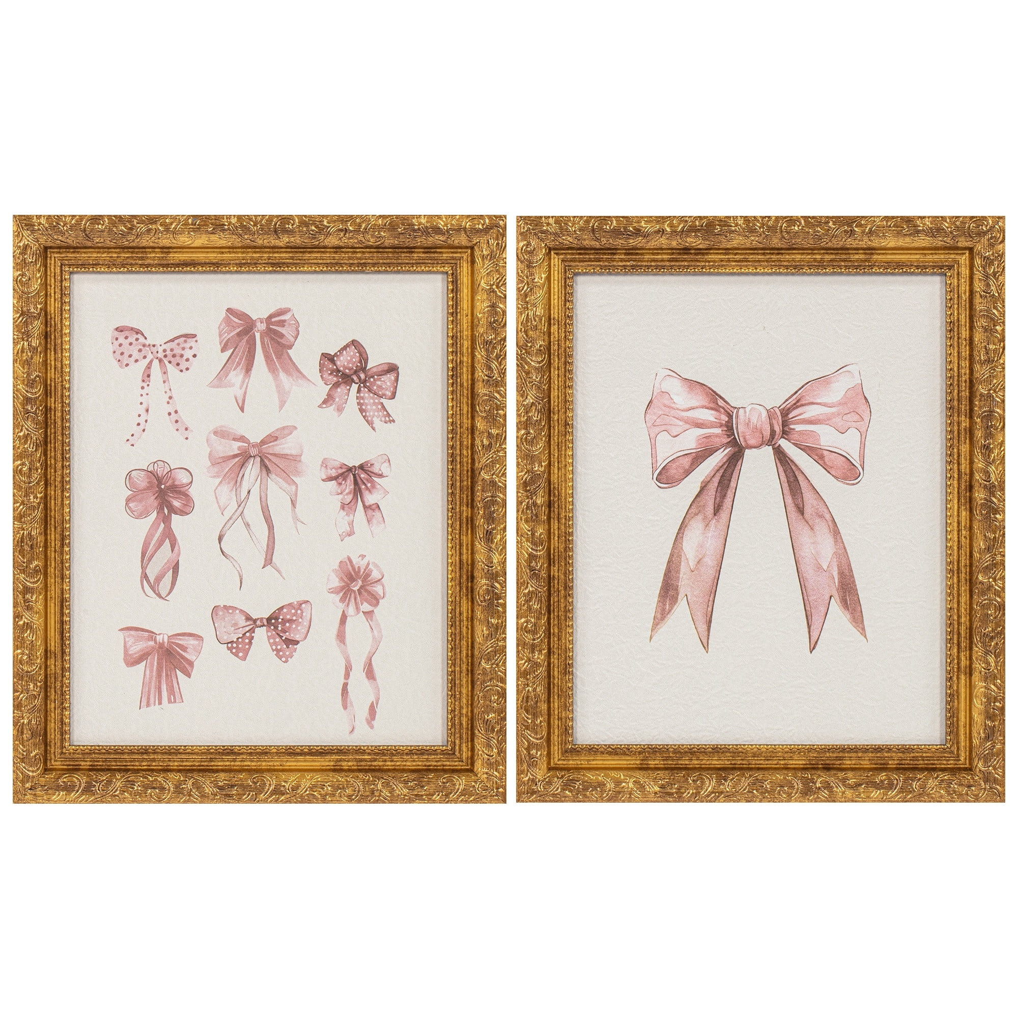 My Texas House Pretty Pink Bows Framed Art 2pc Set 10x12 | Walmart (US)