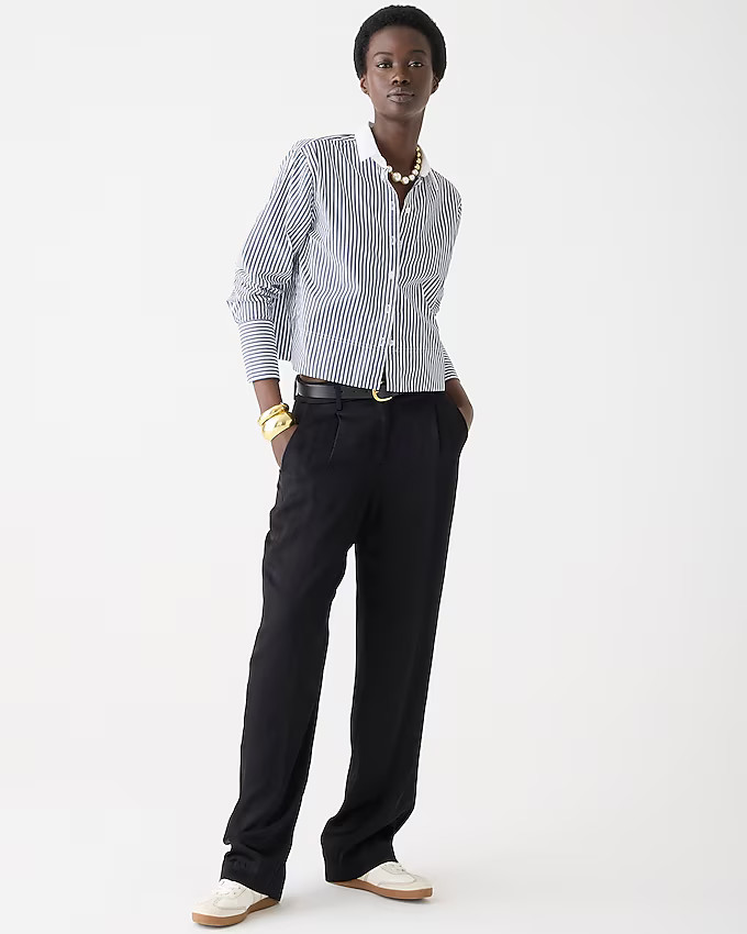 Cropped garçon shirt in striped print | J. Crew US