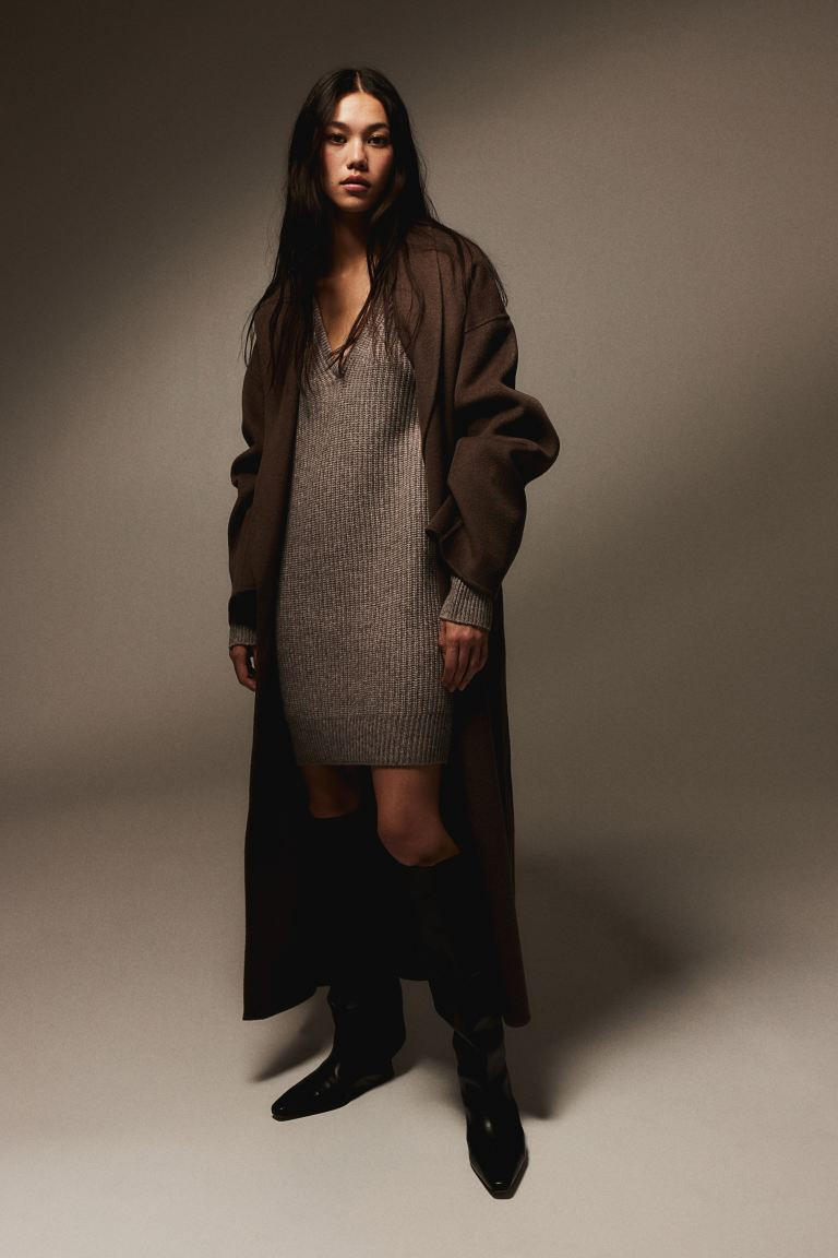 Rib-knit Dress - Taupe - Ladies | H&M US | H&M (US + CA)