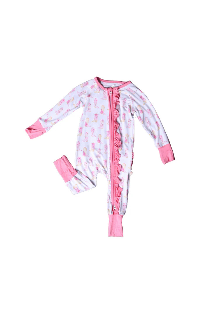 Pink Cowgirl Boots Zippy | The Smocked Flamingo
