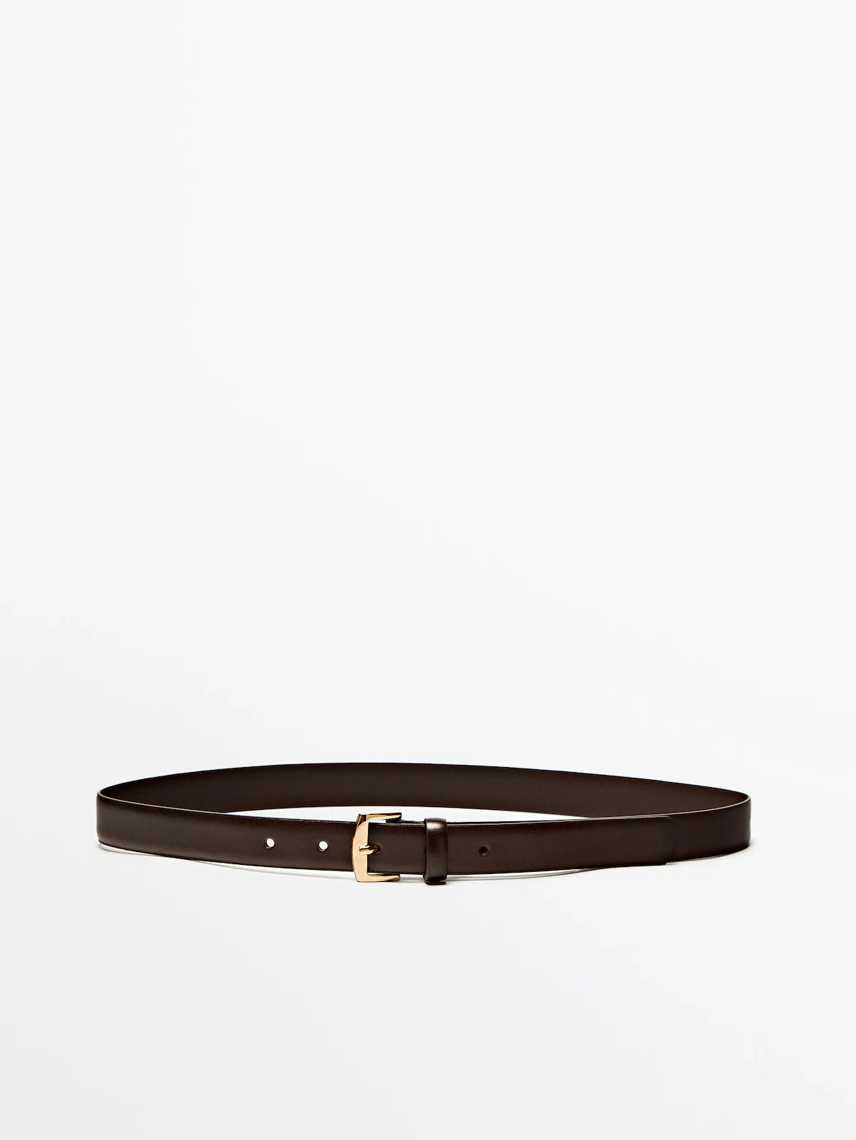 Leather belt with square buckle | Massimo Dutti US
