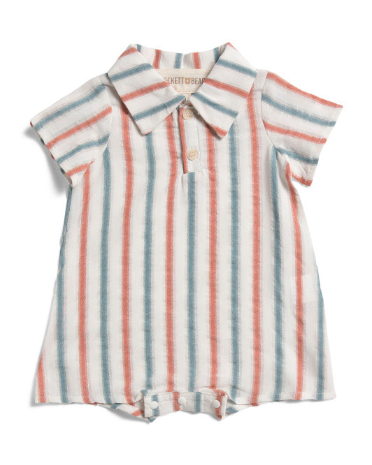 Infant Boys Striped Romper | TJ Maxx