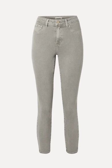 L'Agence - Margot Cropped High-rise Skinny Jeans - Gray | NET-A-PORTER (US)