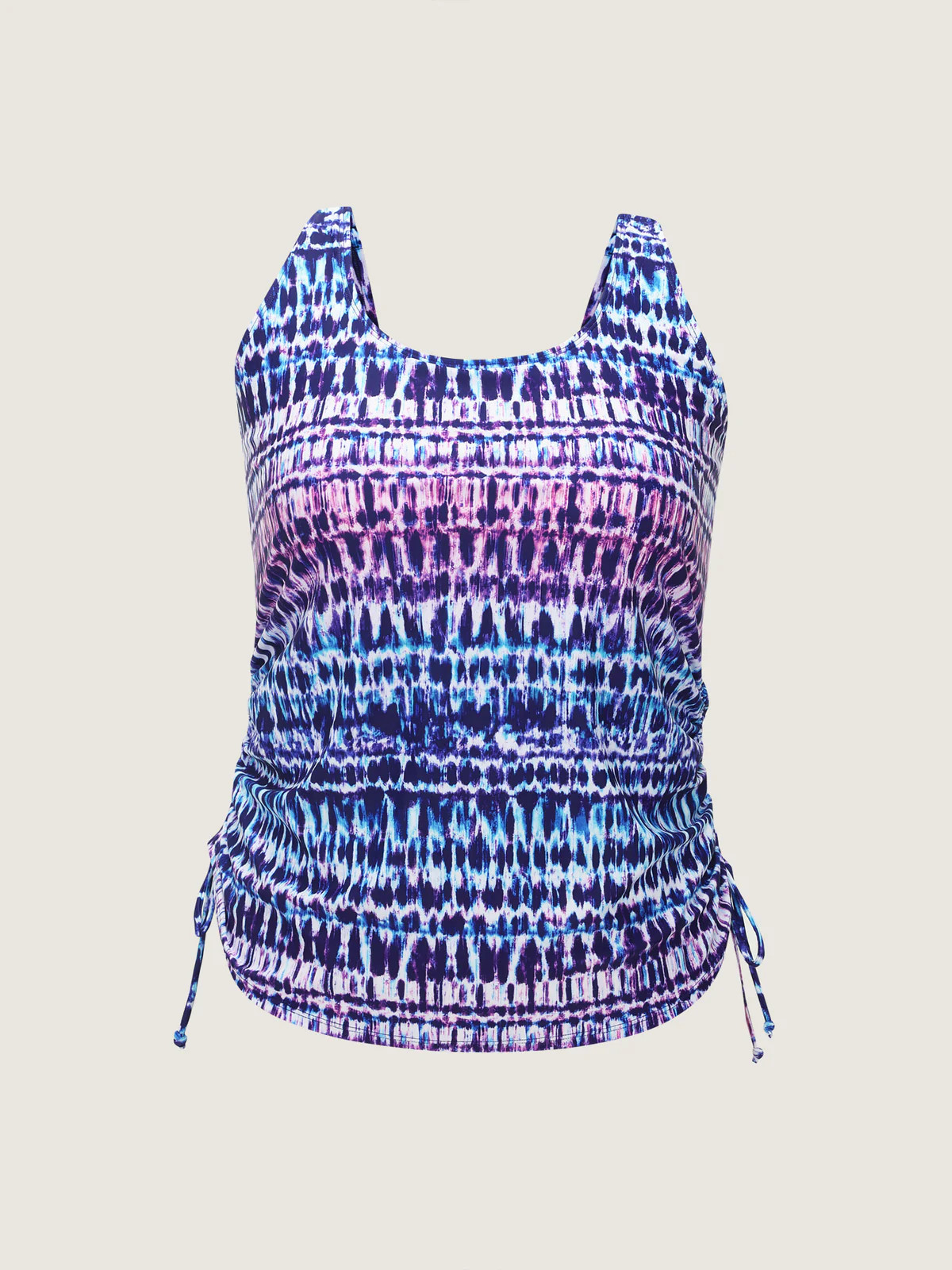 Tie-Dye Effect Scoop Neckline Swim Top | Bloomchic