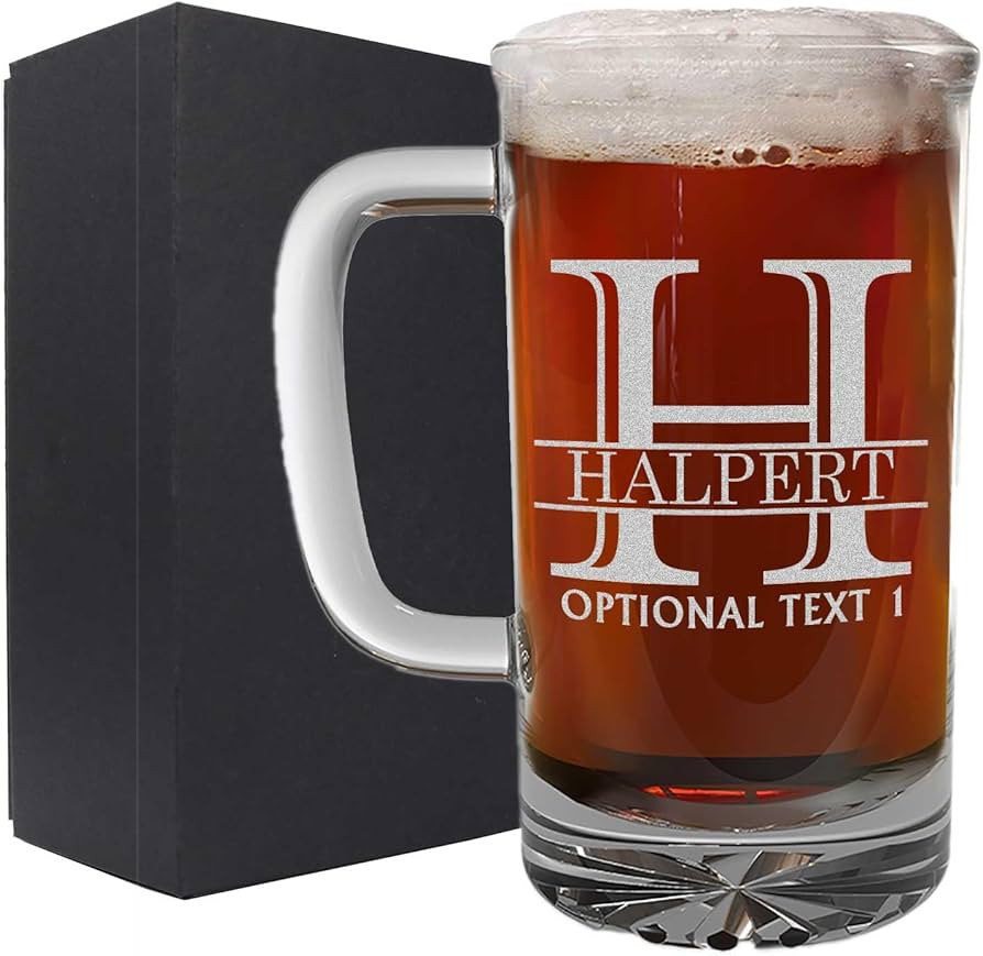 Personalized Fathers Day Etched Glass Beer Mug for Gifting (16oz) – Customizable Dad Monogram a... | Amazon (US)