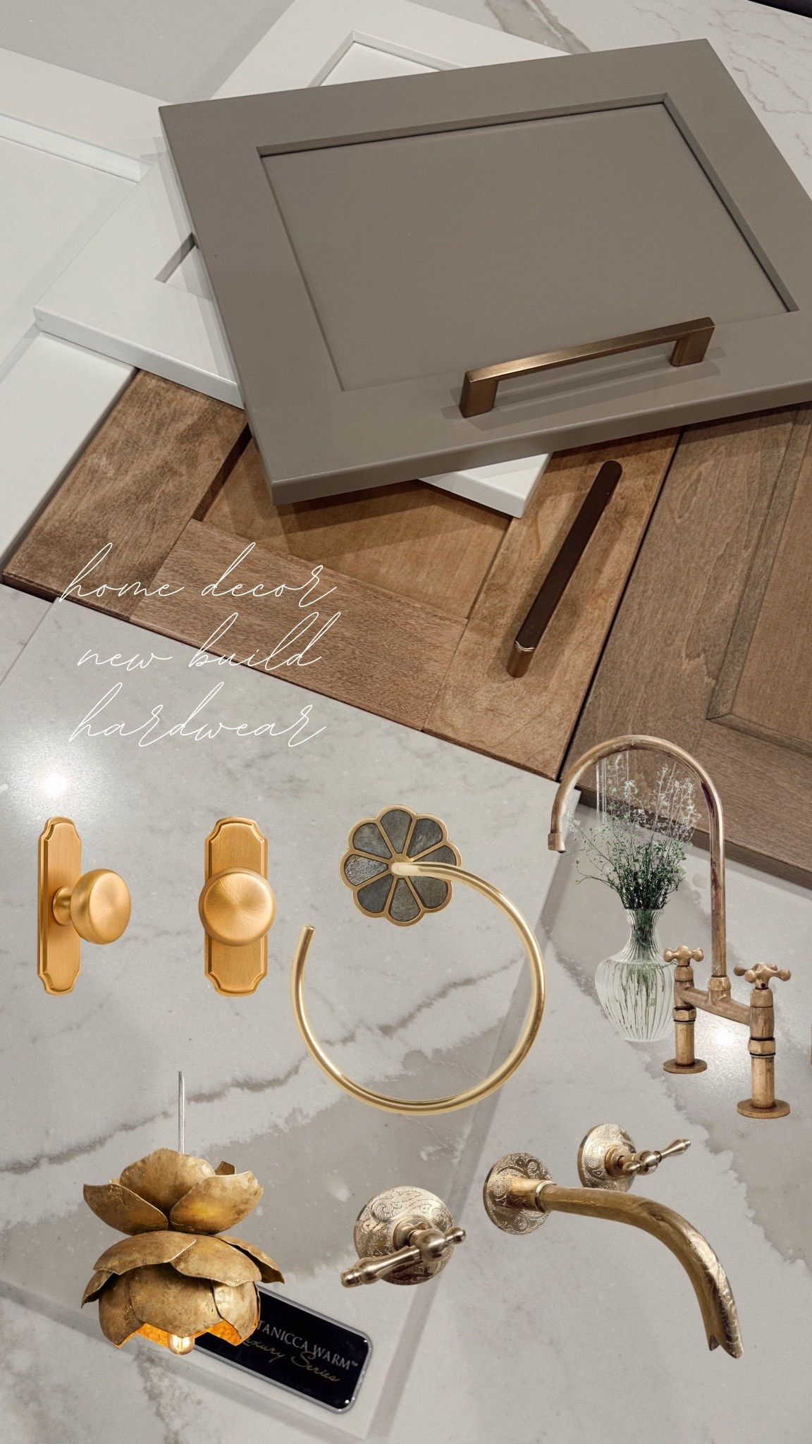 Picking out cabinets, hardware, and countertops today! So fun! Linking the hardware we will buy! What’s shown in the picture is just for visual. I want more gold hardware + more vintage! 

Home decor, lighting for home, bathroom lighting, vintage cabinet knobs and hardware, vintage home decor, boho style home, Entery way lighting, light fixtures, new home build, home
Build process, modern organic home decor 

Follow my LTK @kerstynnicolelemons on the @shop.LTK app to view this post and get my exclusive app-only content!

#liketkit #LTKStyleTip #LTKHome #LTKU
@shop.ltk
https://liketk.it/5bnoS