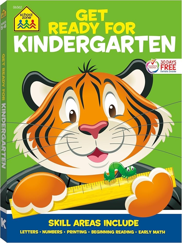 School Zone - Get Ready for Kindergarten Workbook - 256 Pages, Ages 5 to 6, Alphabet, ABCs, Lette... | Amazon (US)