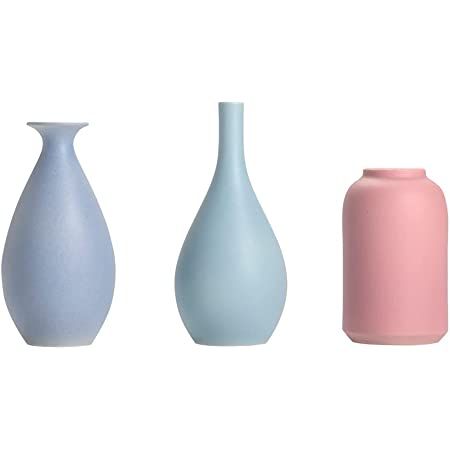 Colorful Ceramic Flower Vase Set of 3, Elegant Decorative Flower Vase for Home Decor Living Room,... | Amazon (US)