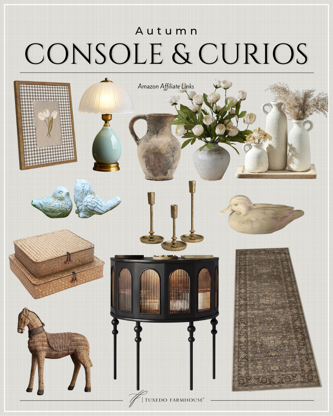 Create a warm, welcoming entry with timeless console styling. From statement lamps and vintage-inspired artwork to woven accents, textured vases, and a beautiful runner, these curated finds make it easy to give your hallway or entry a cozy autumn refresh.

#LTKHome #AmazonHome #EntrywayDecor #ConsoleStyling #FallDecor #HomeStyling #CozyHome #AutumnDecor 

 #LTKSeasonal #LTKHome #LTKSaleAlert