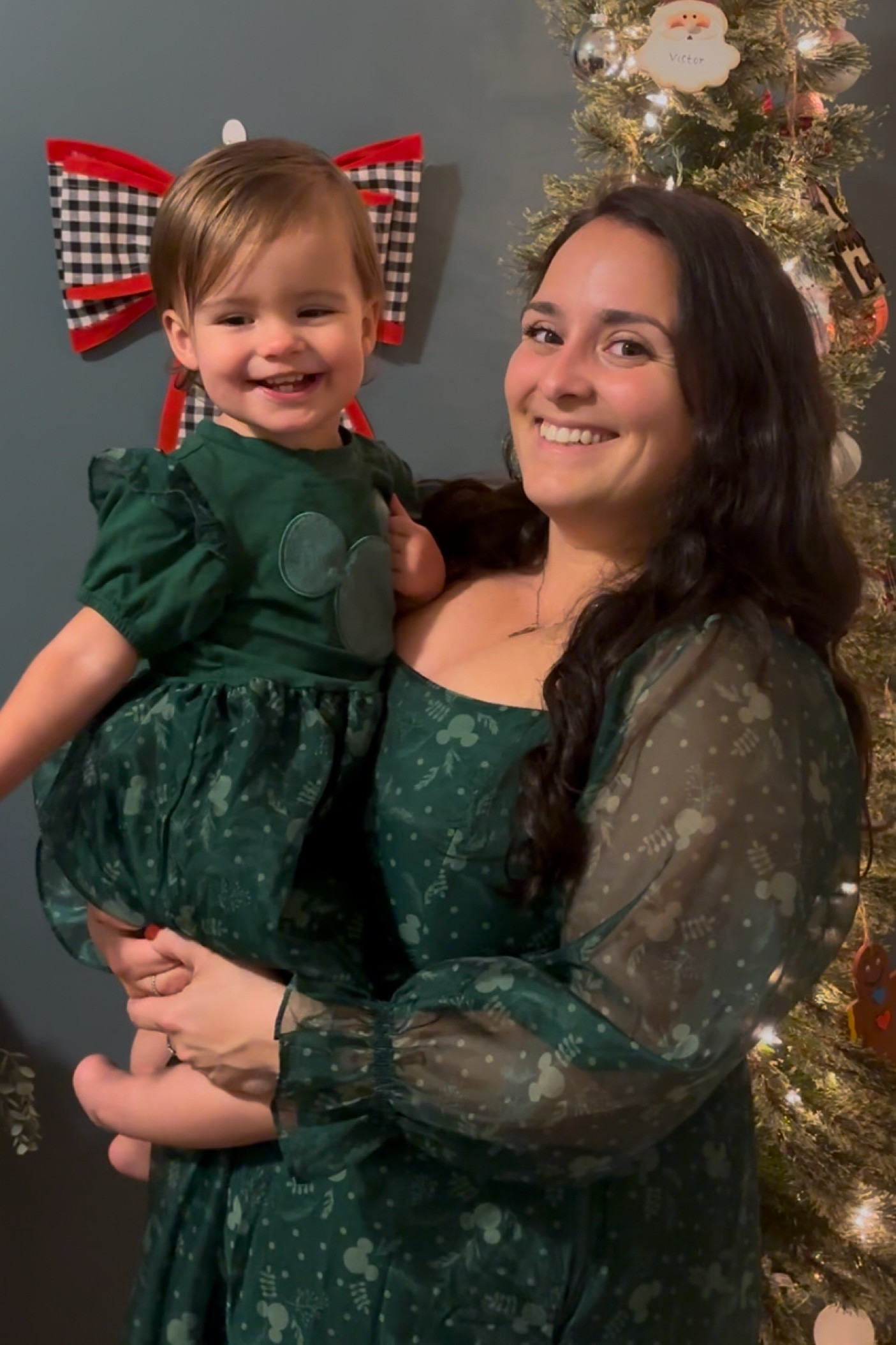 These match Christmas Dresses from Boxlunch are everything! 💚🫶🏽🥰🎄

#LTKMidsize #LTKFamily #LTKHome