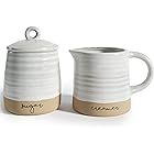 Barnyard Designs Ceramic Stoneware Sugar Creamer Set, 11oz Creamer Pitcher and Sugar Bowl with Li... | Amazon (US)