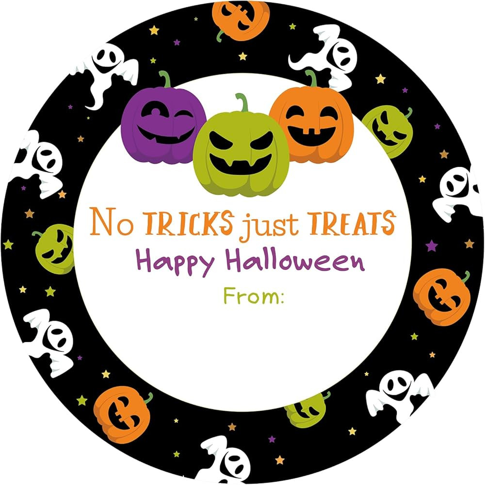 Happy Halloween Stickers 60PCS Halloween Party Favor Stickers 2 Inch Halloween Design Name Tags S... | Amazon (US)