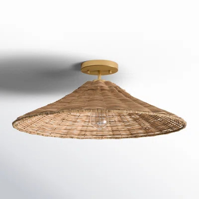 Lilliana 22" W Single Light Rattan Semi-Flush Mount | Wayfair North America