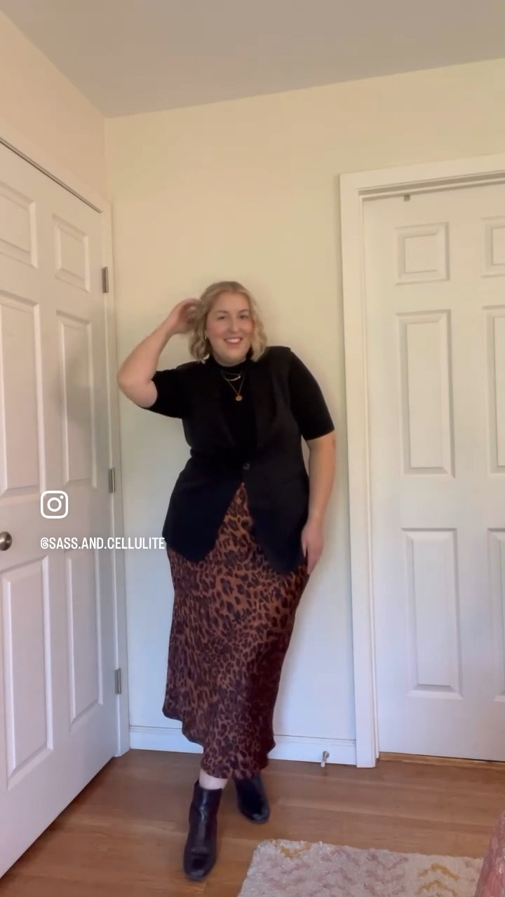 Leopard is having a moment this fall and I’m so here for it! Love this sleeveless blazer look 🤩 

Wearing XXL in the skirt and vest, XL in the tee  

#LTKWorkwear #LTKPlusSize #LTKMidsize