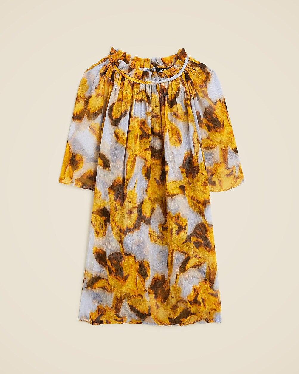 Crinkle chiffon smocked top in saffron floral | J. Crew US