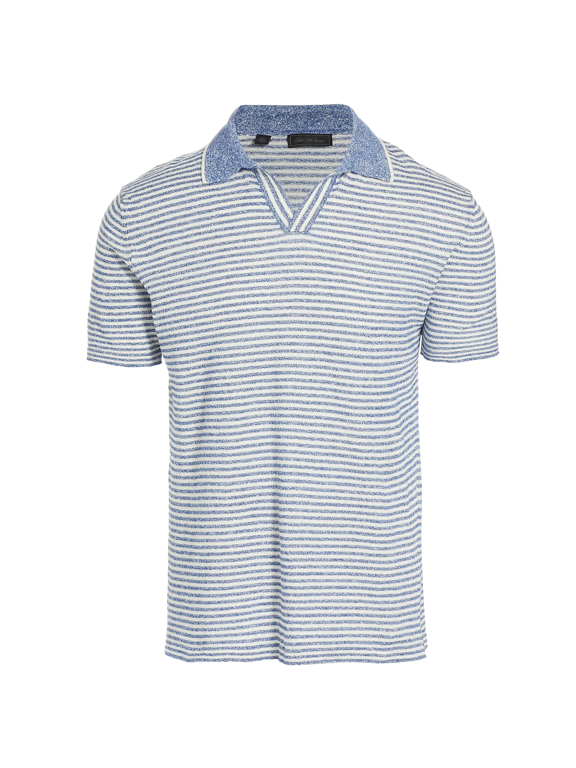 Shop Saks Fifth Avenue COLLECTION Beach Striped Linen &amp; Cotton Knit Polo Shirt | Saks Fifth A... | Saks Fifth Avenue