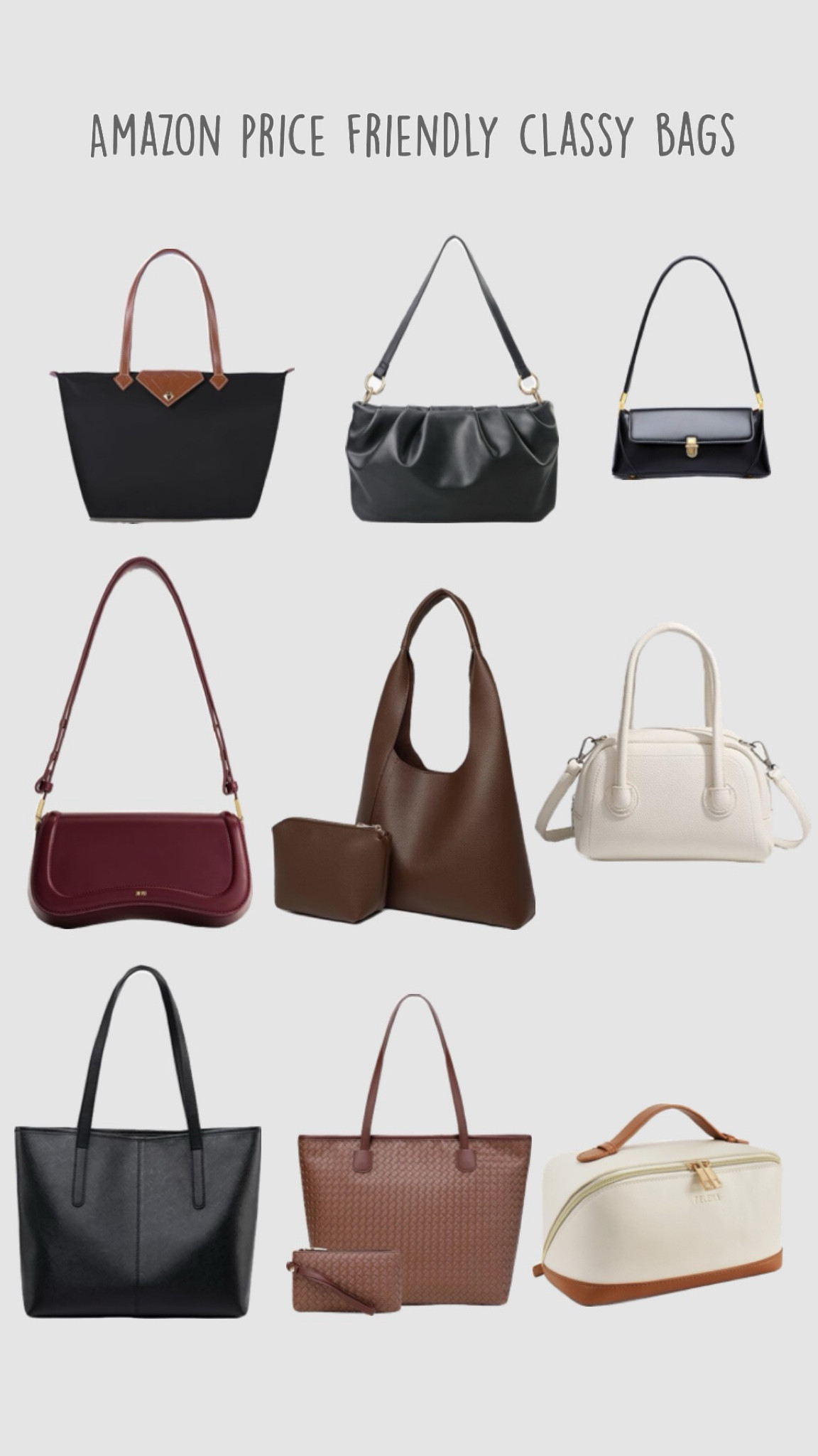 Price friendly Amazon bags to add to your collection 

#LTKFashionMonth #LTKbag #LTKstyletip