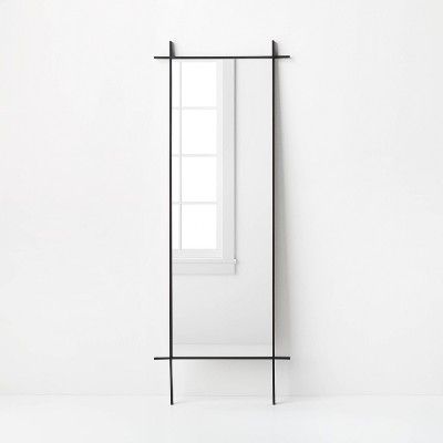 24" x 64" Footed Cross Corner Leaner Mirror Black - Threshold™ designed with Studio McGee | Target