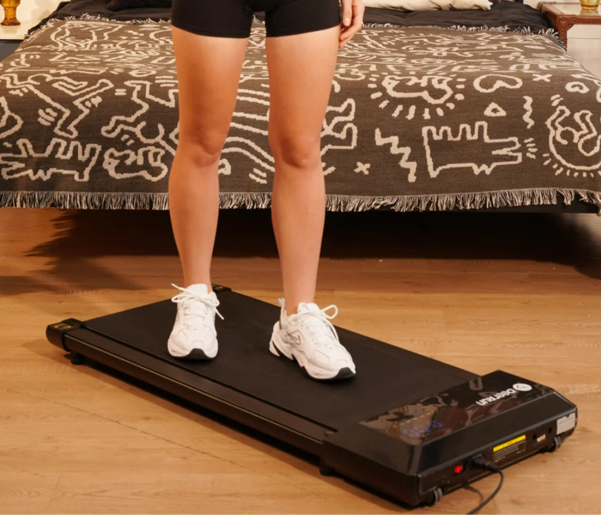 Love this walking pad! Super easy to move around and is great for indoor walks and walking while you catch up on favorite tv shows!! It’s quiet and is smooth to walk on!  #walkingpad #exercise