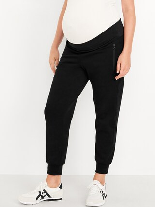 Maternity Dynamic Fleece Rollover Waist Joggers | Old Navy (US)